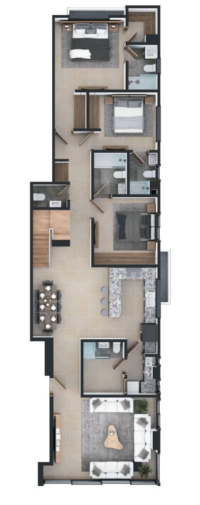 Apartamento 8B 1er N 3.5 B y RB